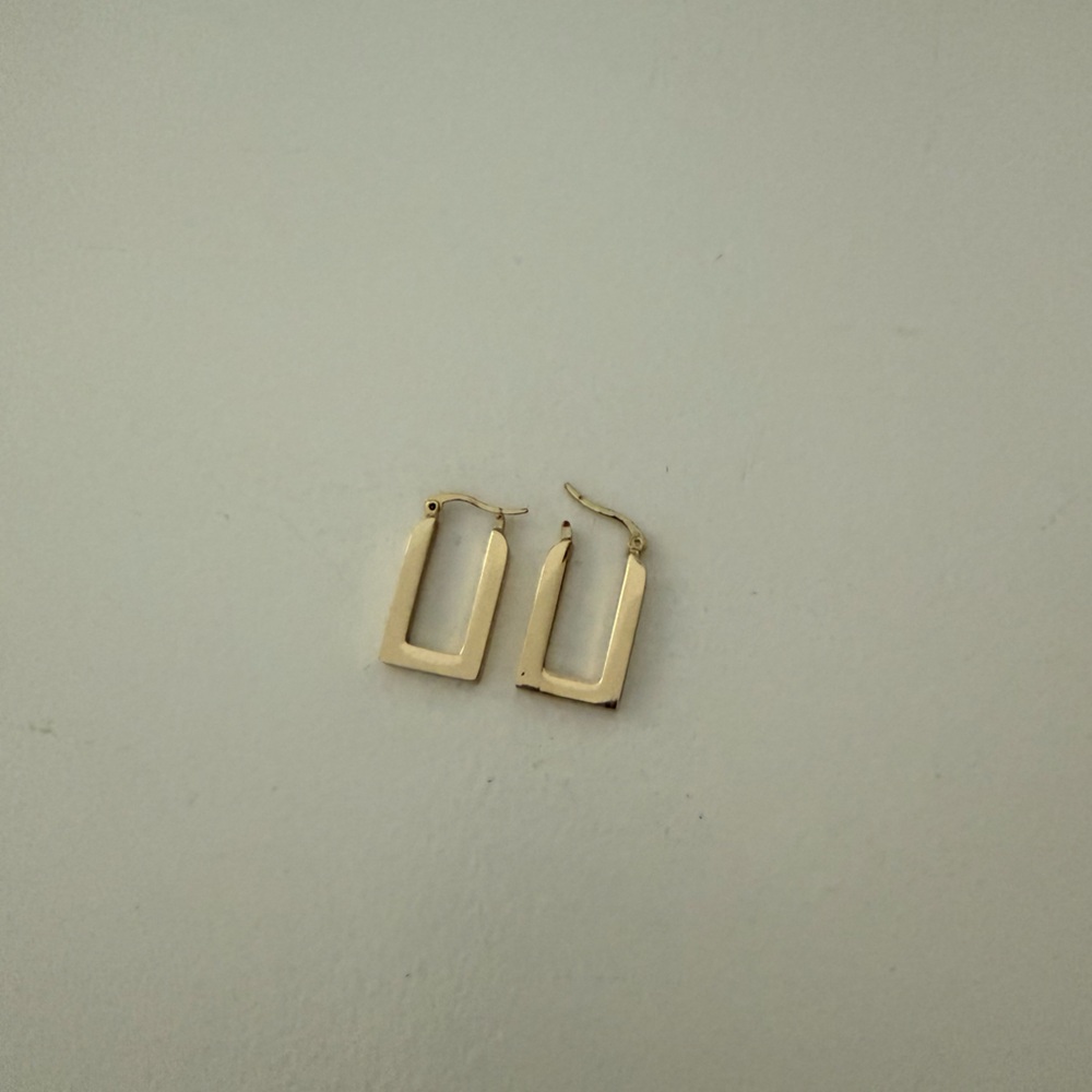 Anthropologie Square Gold Hoop Earring